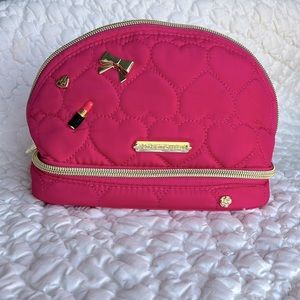 🌻 Betsey Johnson Pink Quilted Cosmetic Bag
